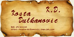 Kosta Dulkanović vizit kartica